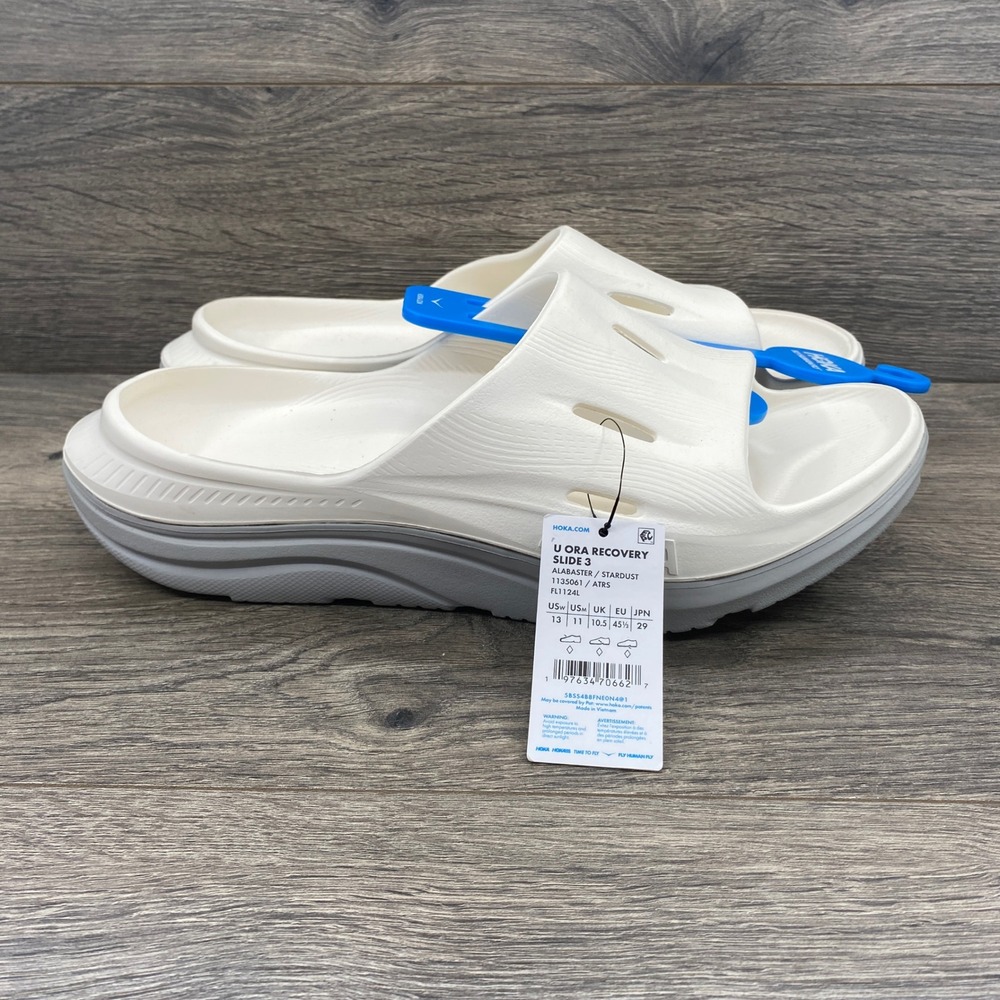 Hoka Ora Recovery Slide 3 Mens 11 Womens 13 Alabaster Stardust 1135061-ATRS